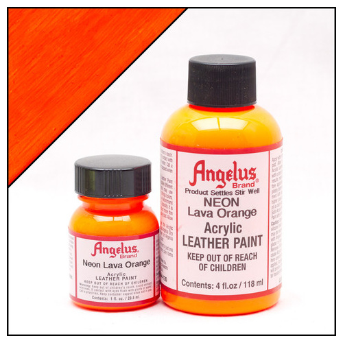 Angelus Leather Paint (29.5mls) - 130 Neon Lava Orange