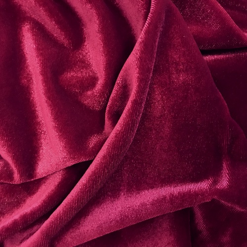 Fabric/Velvet/Stretch - Burgundy