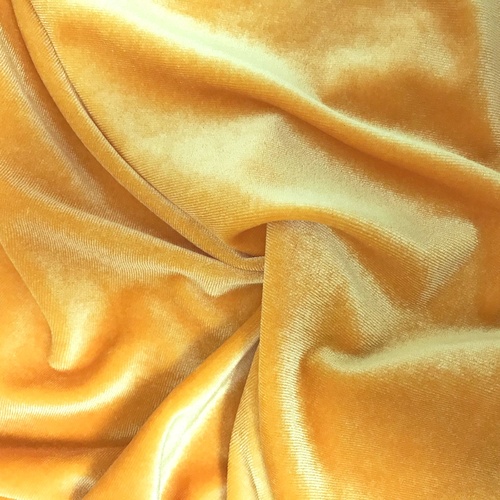 Fabric/Velvet/Stretch - Golden Yellow