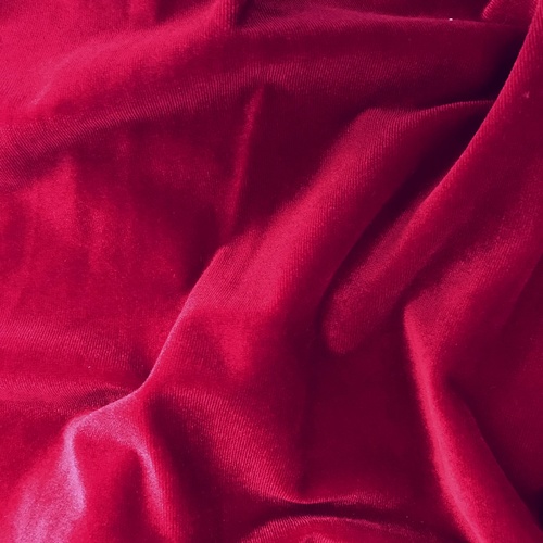 Fabric/Velvet/Stretch - Red