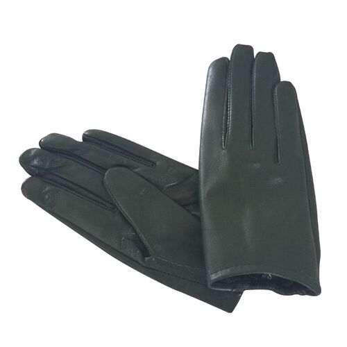 Gloves/Leather/Full - Dark Green