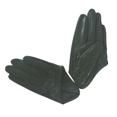 Gloves/Driving/Leather - Dark Green