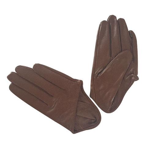 Gloves/Driving/Leather - Brown