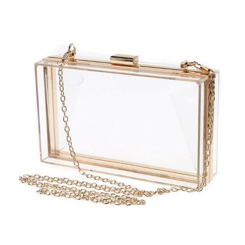 Clutch/Acrylic Box/Clear - Gold