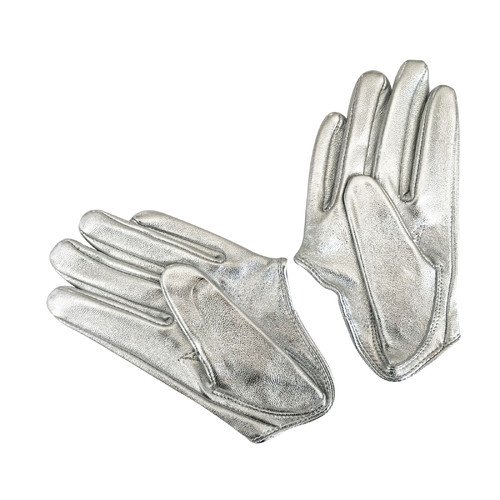 Gloves/Driving/Leather - Silver