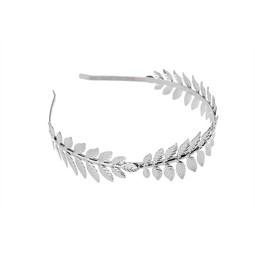 SPECIAL/Metal Leaf Headband/Flat - Silver