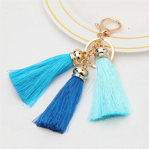 Key Chain/3 Tassels - Blues