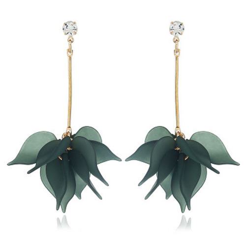 Earring/Drop Leaf - Green