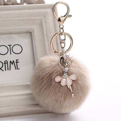 Key Chain/Pom Pom - Latte