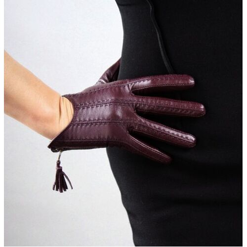 Gloves/Leather/Style 7 - Grape [Size: Small (17cm)]