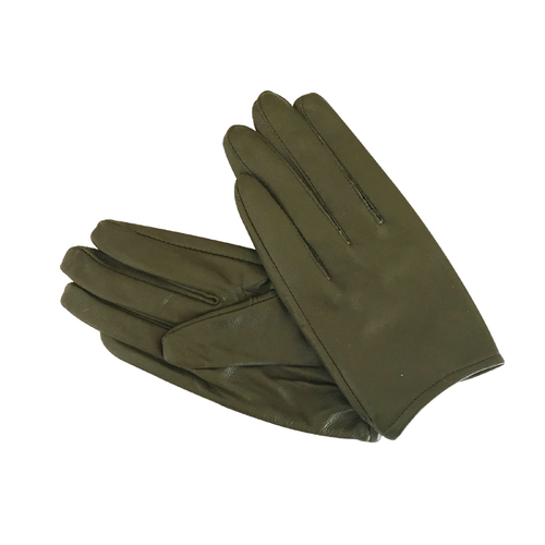 Gloves/Leather/Full - Olive Green