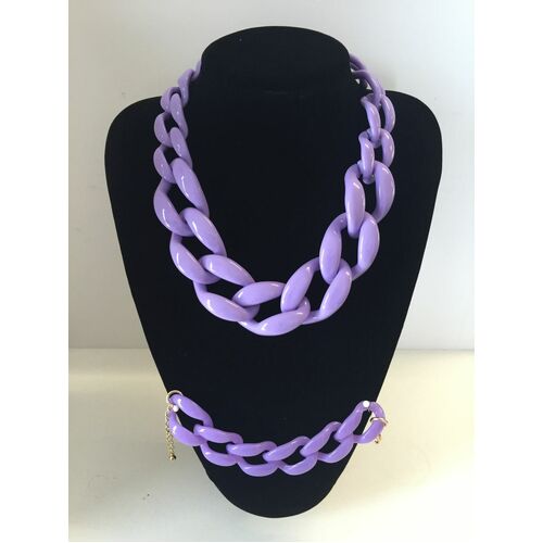 Necklace/Bracelet - Chunky Chain  - Lilac
