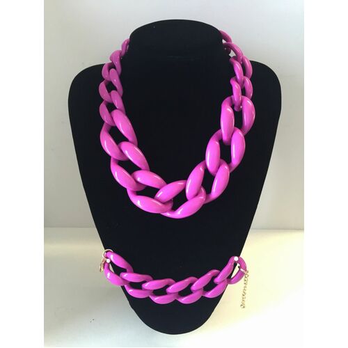 Necklace/Bracelet - Chunky Chain  - Magenta