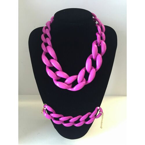 Necklace/Bracelet - Chunky Chain  - Magenta