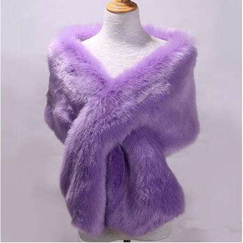 Faux Fur Stole - Lilac