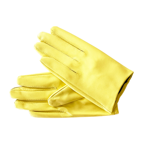 Gloves/Leather/Full - Yellow