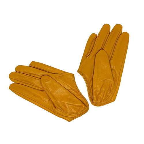 Gloves/Driving/Leather - Mustard