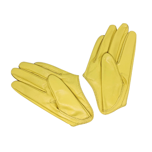 Gloves/Driving/Leather - Yellow