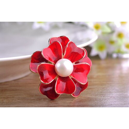 Brooch/Flower.02 - Red