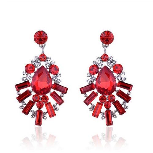 Red shop chandelier earrings