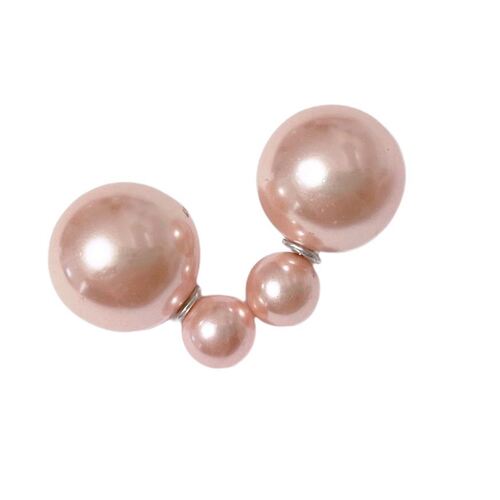 Earring/Double Bubble - Pearl Pink