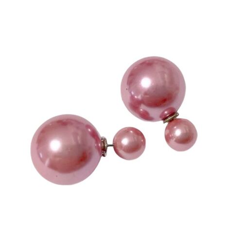 Earring/Double Bubble - Pearl Rose