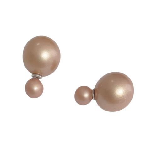 Earring/Double Bubble - Pearl Caramel