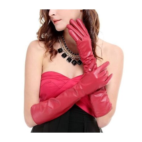 Gloves/Leather/Long - Red