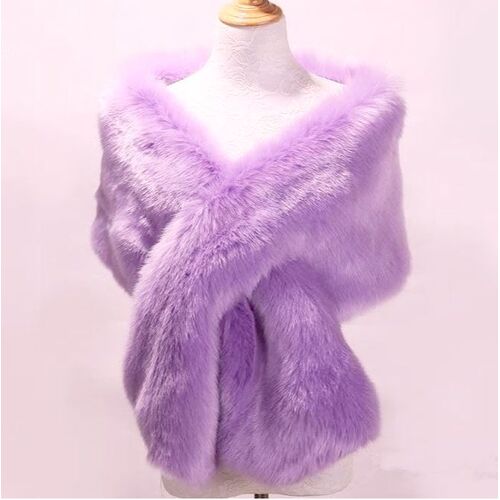 Faux Fur Stole - Lilac Bright