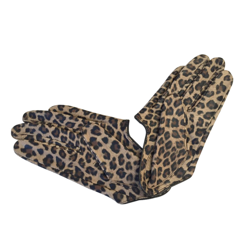 Gloves/Driving/Leather - Leopard [Size: Small (17cm)]