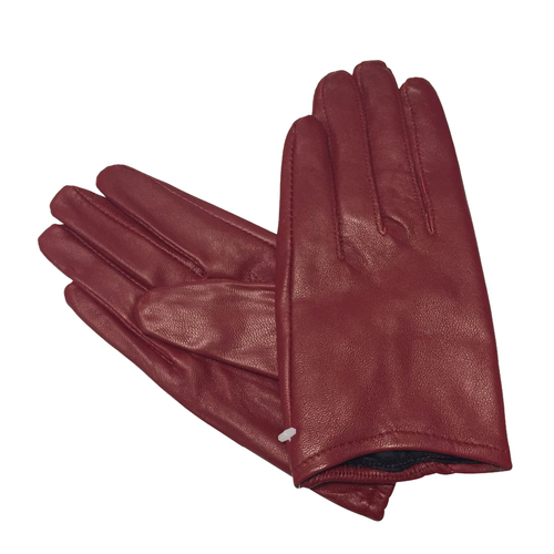 Gloves/Leather/Full - Burgundy