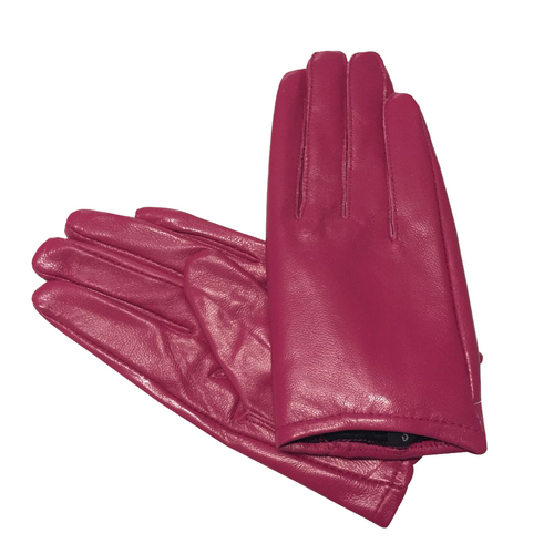 Gloves/Leather/Full - Fuchsia