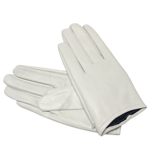 Gloves/Leather/Full - White