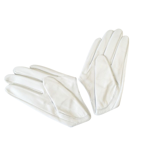 Gloves/Driving/Leather - White