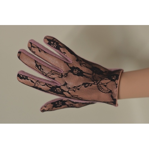 Glove/Leather & Lace - Pink