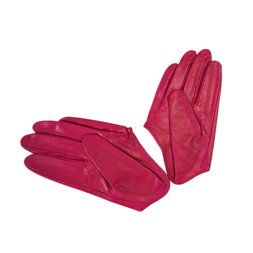 Gloves/Driving/Leather - Fuchsia