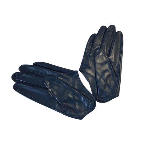 Gloves/Driving/Leather - Navy