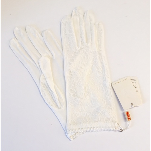Lace/Silk Gloves - Off White