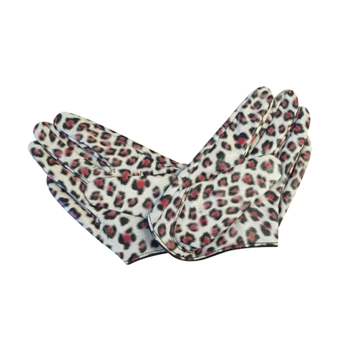 Gloves/Driving/Leather - Leopard.White
