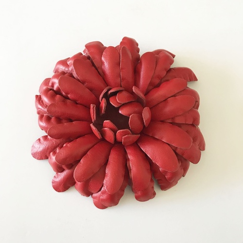 Flower/Leather (2) - Red
