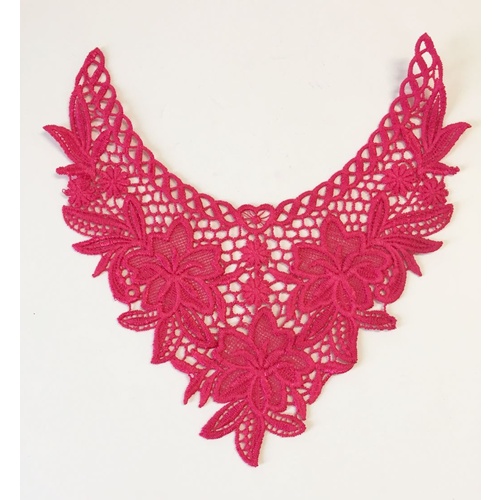 Guipure Lace Collar 06 - Hot Pink