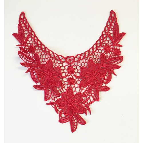 Guipure Lace Collar 06 - Red